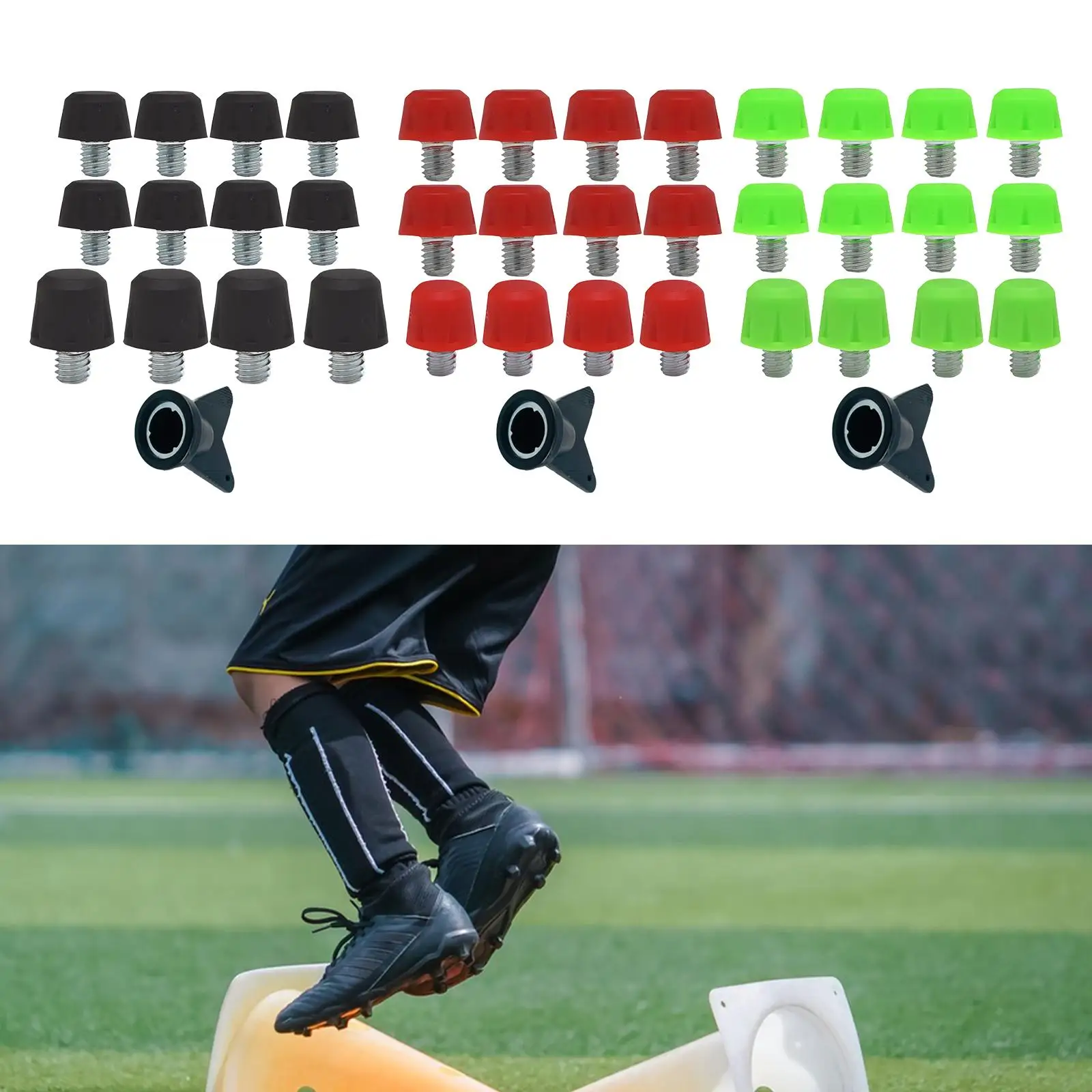 12 Pieces Football Boot Spikes Replacement Spikes with Wrench Shoe Accessories for Competition Indoor Outdoor Sports Training