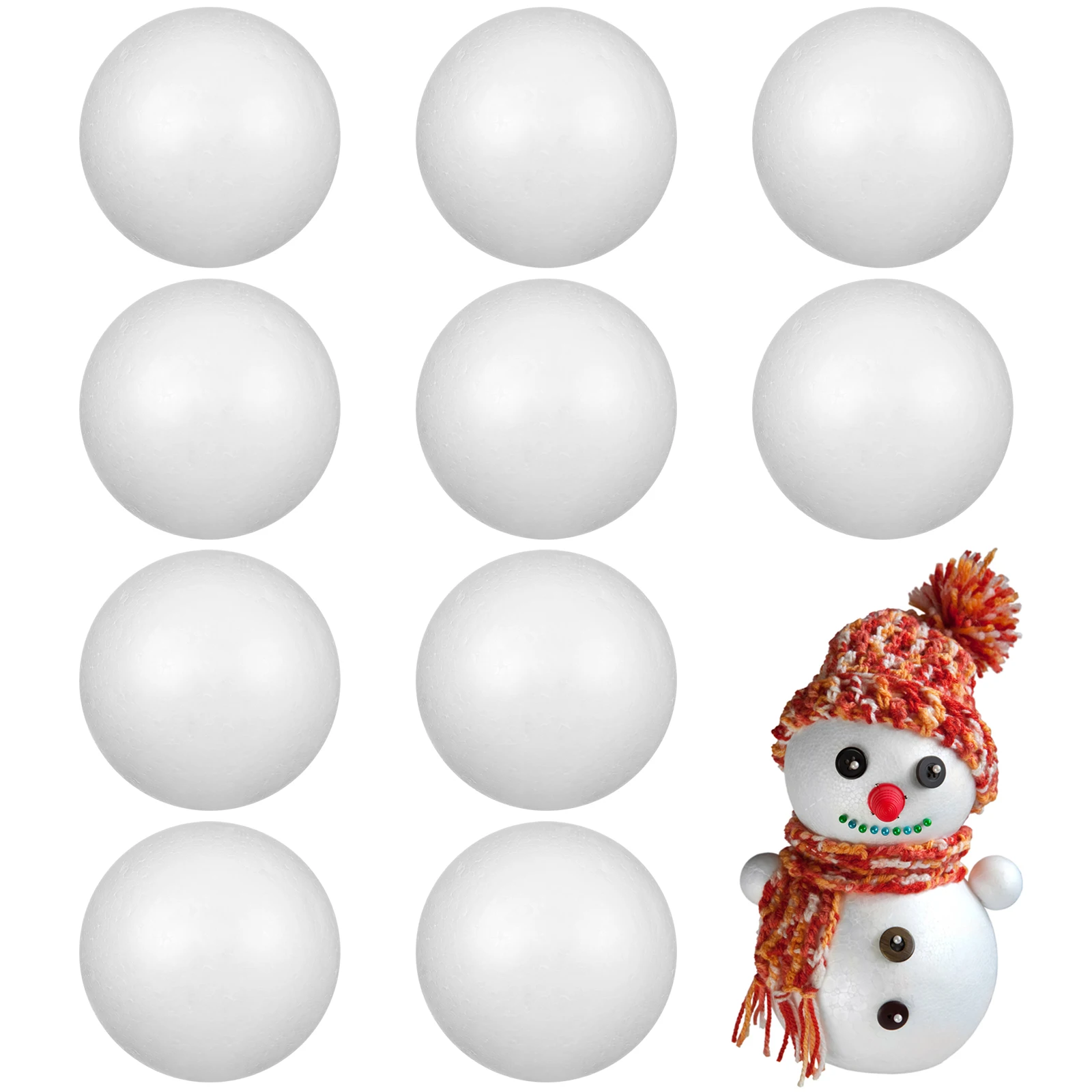 

10pcs White Polystyrene Foam Balls 8cm Diameter for Christmas Tree Ornaments Craft Activities Molecular Model Making