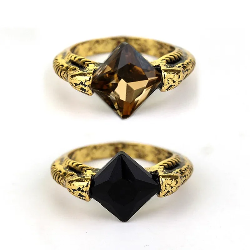 Harries Ring Horcrux Black Resurrection Stone Potters Cosplay Diamond Rings Potters Vintage Crystal Fashion Crystal Women Men