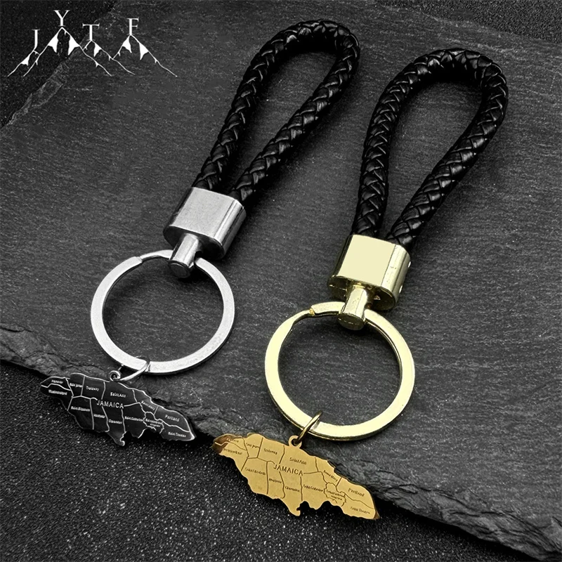 

Map of Jamaica With City Pendant Key Chains for Women Men Stainless Steel Gold Color Jamaica Maps Key Ring Bag Pendant Jewelry