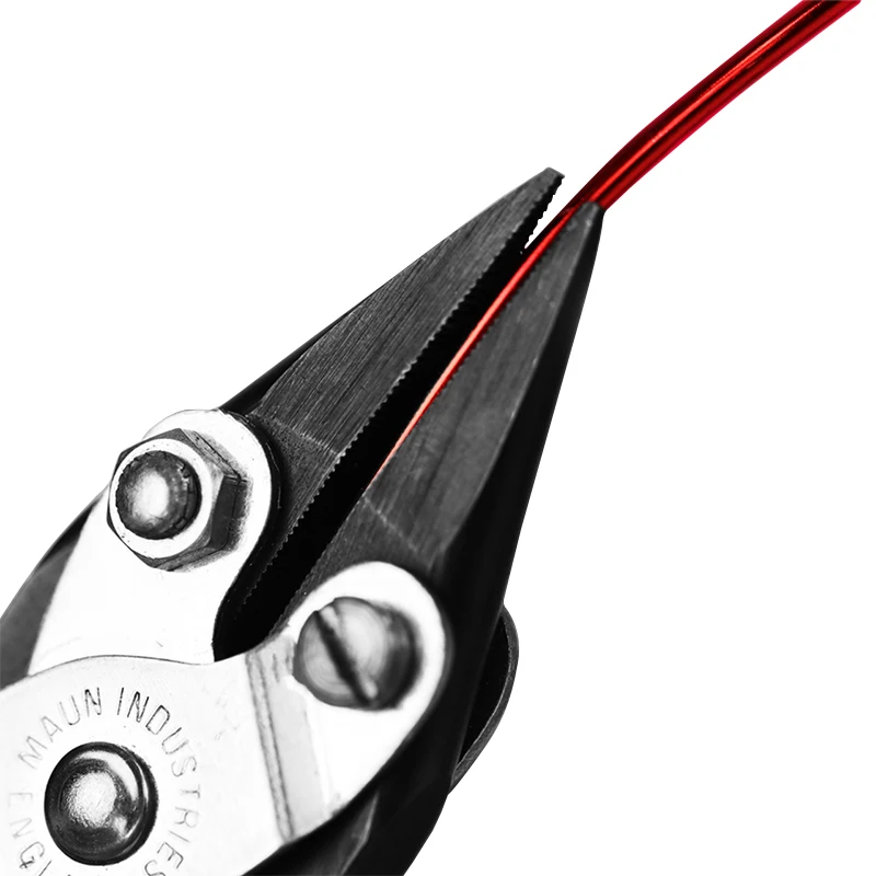 MAUN 125mm Snipe Nose Serrated Jaws Parallel Pliers Vice-like Gripping Wire Straightening Holding Pliers