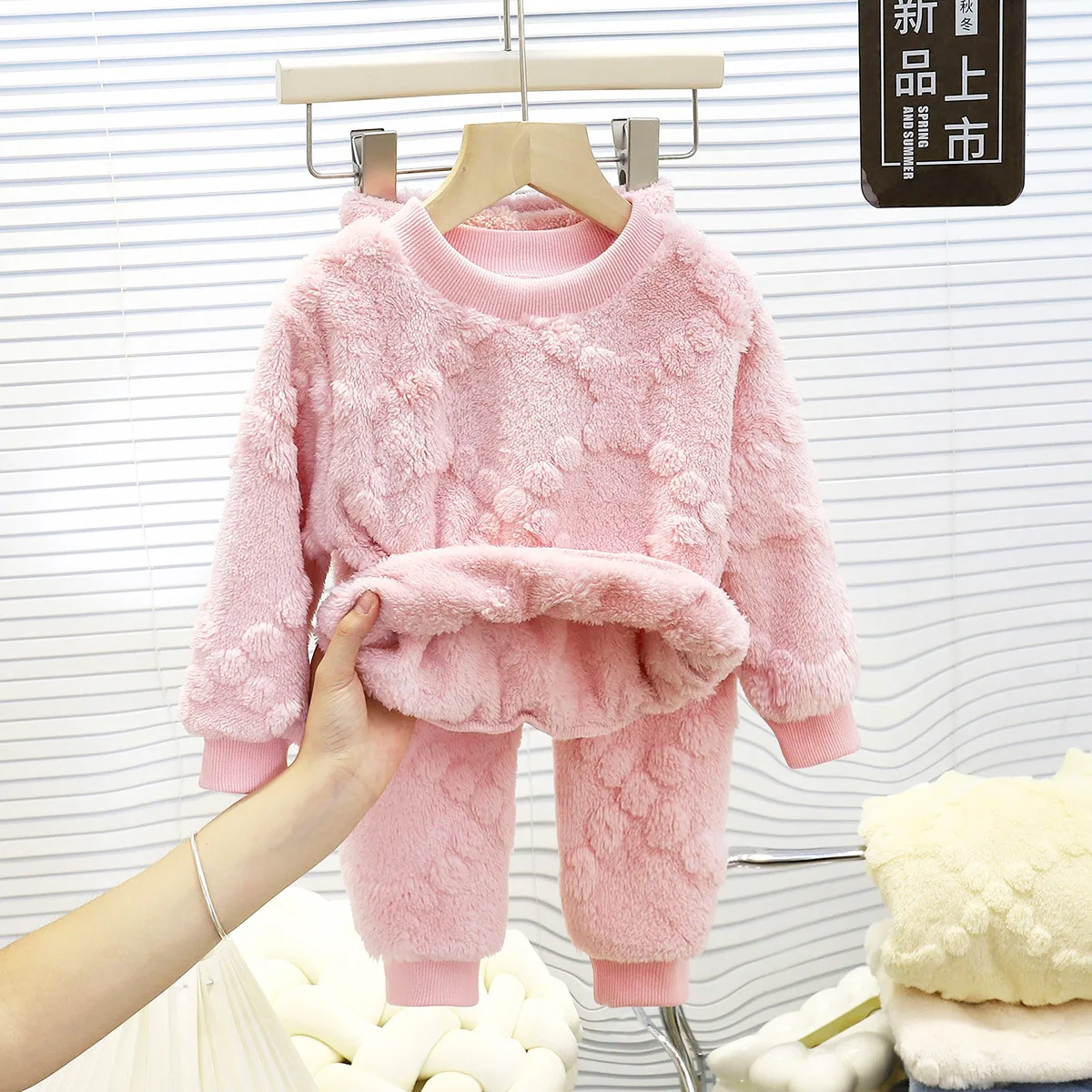 جديد الخريف الشتاء ملابس خاصة الدفء الفانيلا الأطفال منامة مجموعة طويلة الأكمام ملابس المنزل ل 3 ~ 8 سنة الفتيان والفتيات