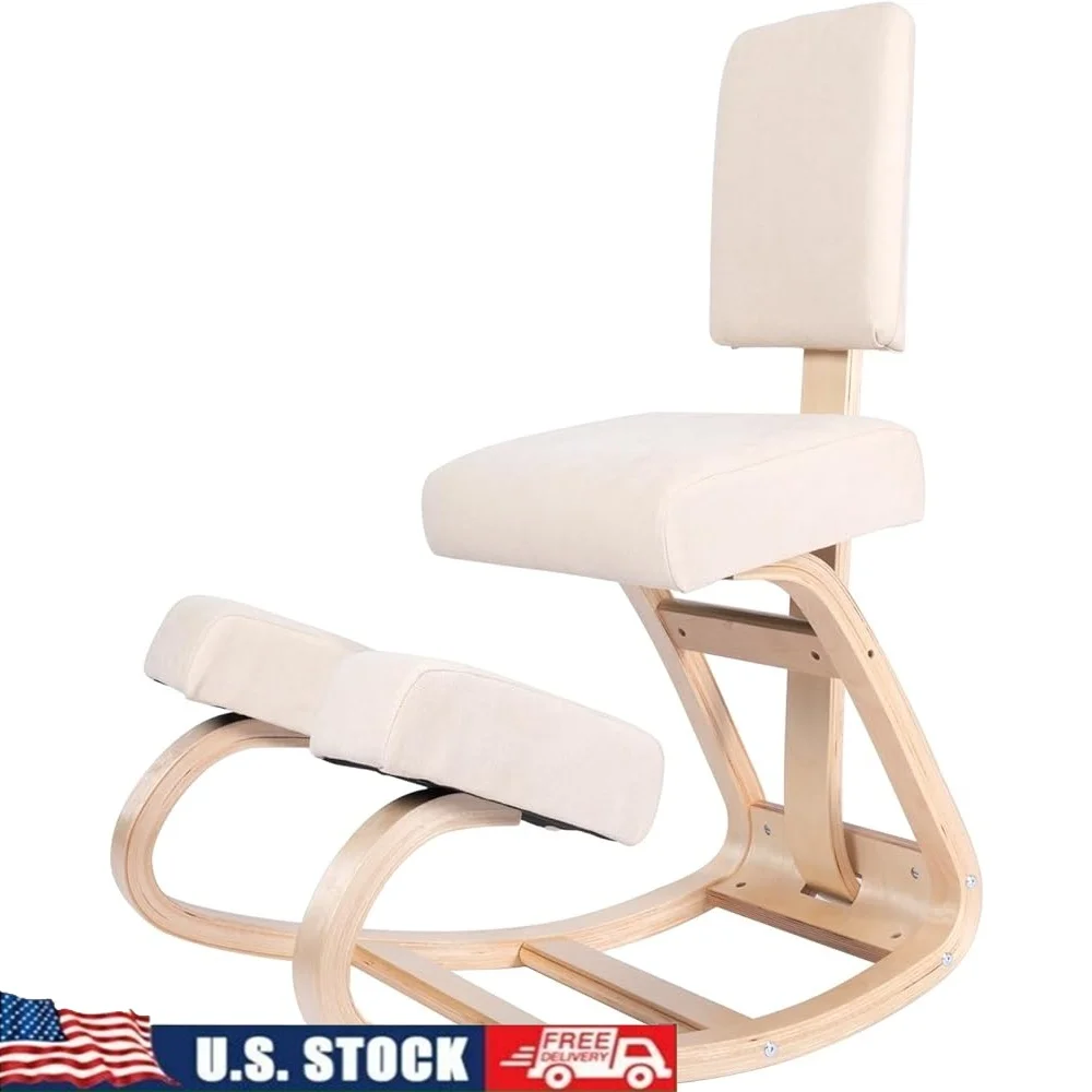 

Ergonomic Kneeling Chair with Back Support Adjustable Height Office Chair Posture Support Best Back Pain Relief Home Desk Use