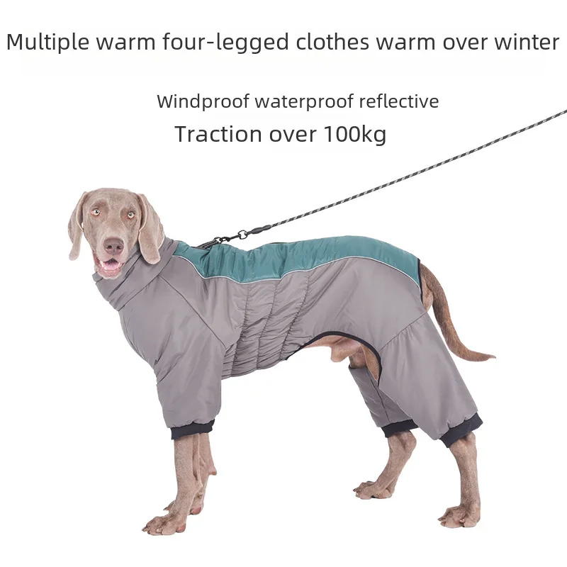 

Dog Clothes Dog Four-Legged Clothes Pet Cotton-Padded Clothes Golden Retriever Automobiles Curtain Pull Medium Large Dog Turtlen