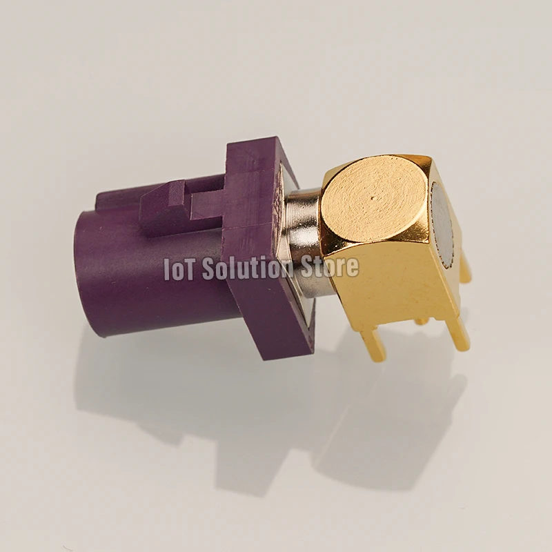 Fakra-D Right Angle Male Female Car Automotive Fakra D Purple SMB Connector For GSM/LTE/5G PCB Mounting