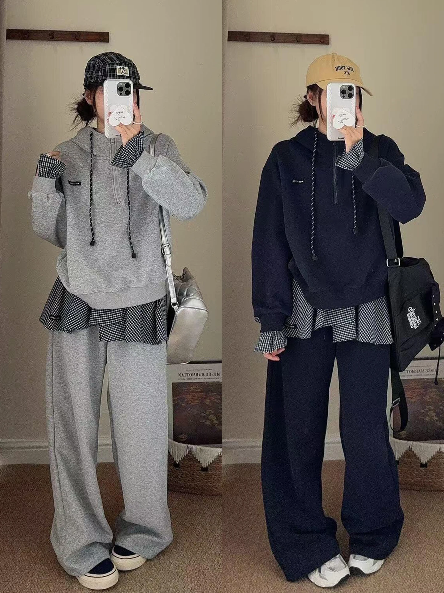 ladies-spor-plaid-patchwork-two-piece-set-autumn-winter-new-sle-lazy-faion-long-pants-hoodie-cotton-casual-outfit-set