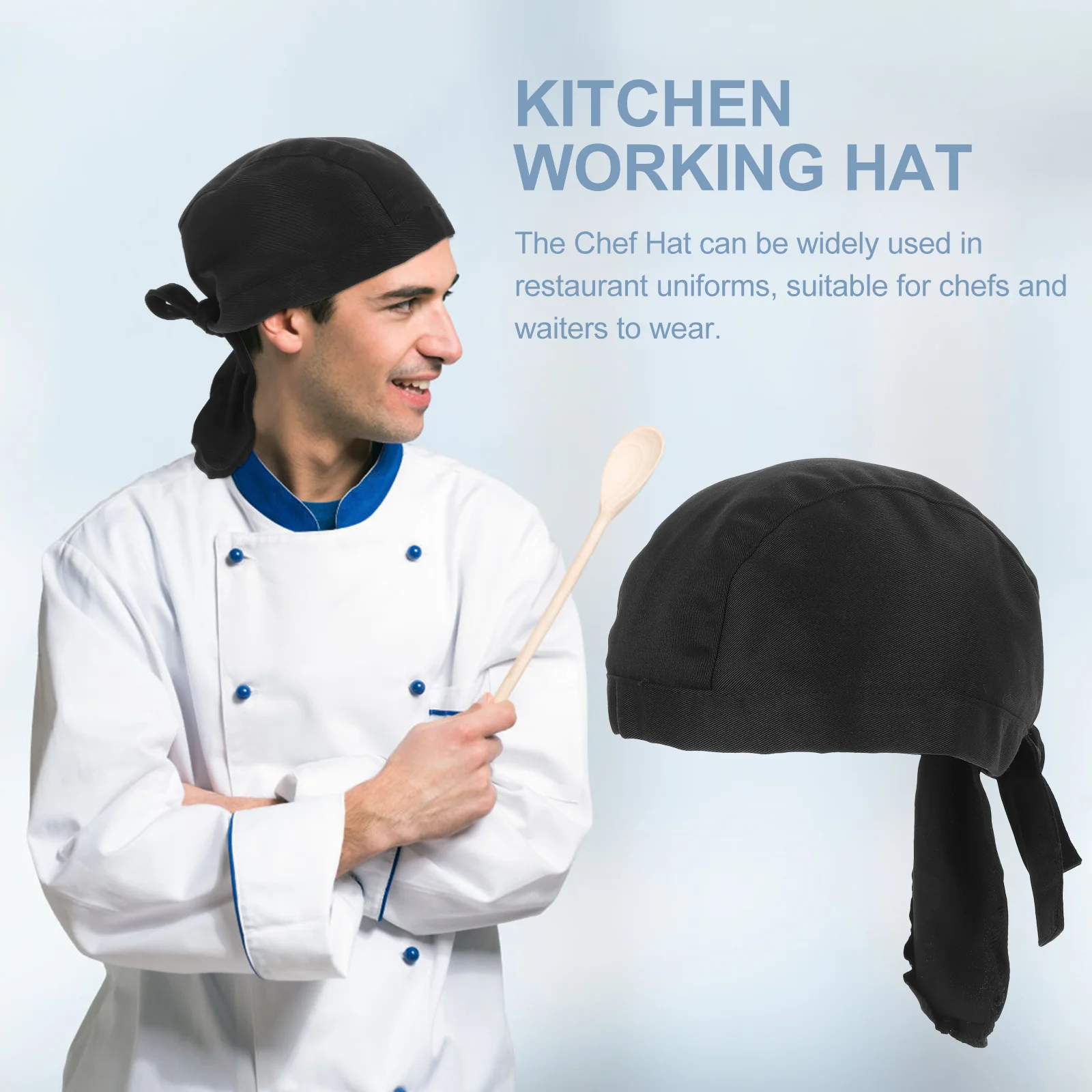 Chef Hat Serving Turban Hats for Men Cotton Restaurant Uniform Caps Kitchen Cook Cooking