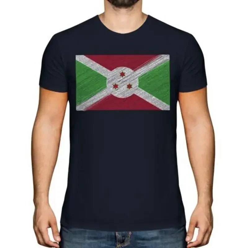Burundi Scribble Flagge Herren TShirt Geschenk Burundisches Fußball