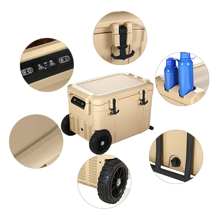 45L Portable PE Heat Preservation Box Vehicle Mounted Dual Purpose Wheel Wheel Pull Rod Custom Waterproof Insulated Outdoor Use