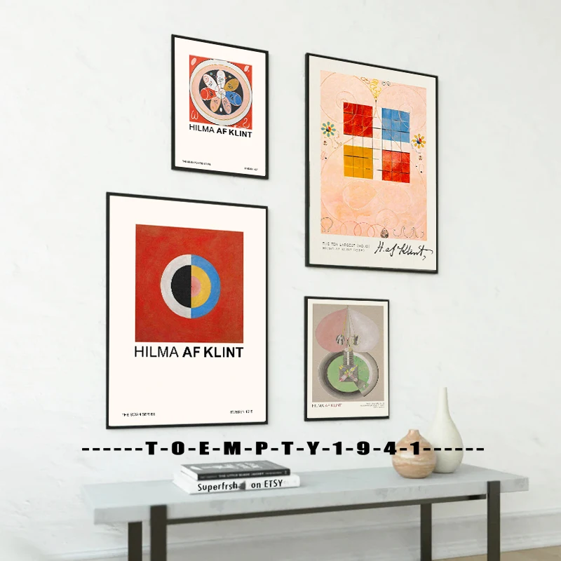 Hilma Af Klint Vintage Abstract Art Modern Design Poster Canvas Printing Home Living Room Wall Art Picture Nordic Wall Art Decor