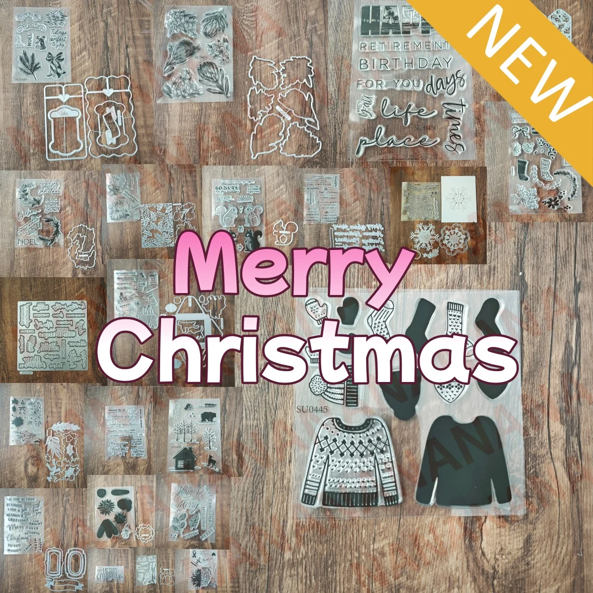 

2025 New Christmas Jolly Greenery Tree Amber Autumn Clear Stamps Metal Cutting Dies for DIY Scrapbook Craft Decoration Template