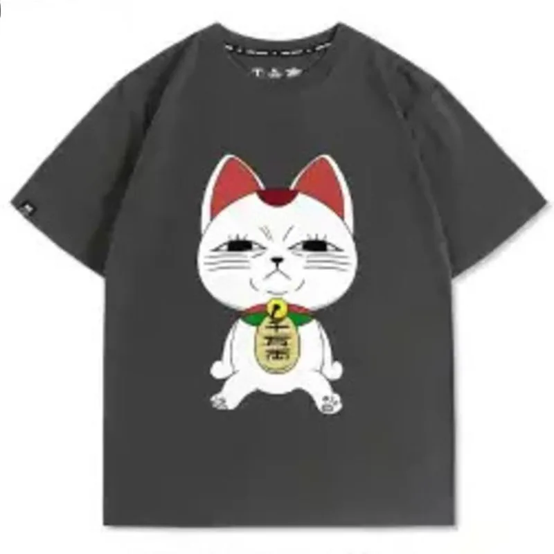 Dingdang Cat Tops&Tees Y2K Wealth Attraction Anime High Speed Casual Cotton Short Sleeved T-shirt Men Women Loose Top Tee New