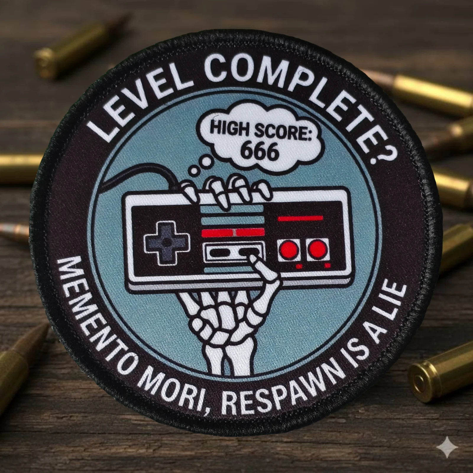 End of Challenge Skull Hand Printing Patch Tactical Hook and Loop Badge Backpack Morale Stickers Armband Patches for Clothing