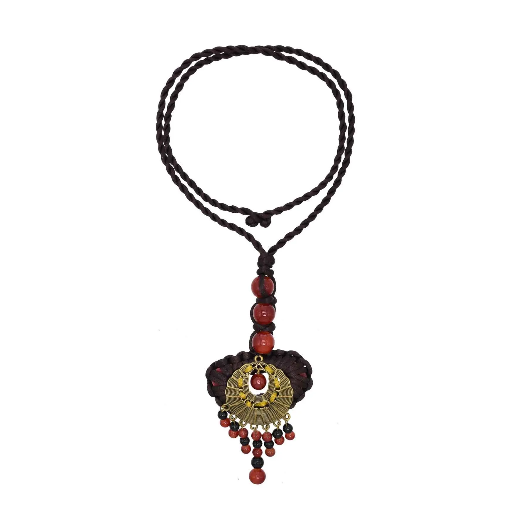 Pendant Women Necklace Beads Tassel Charms Ethnic Rope Necklace Party Clothes Fashion Accessories New