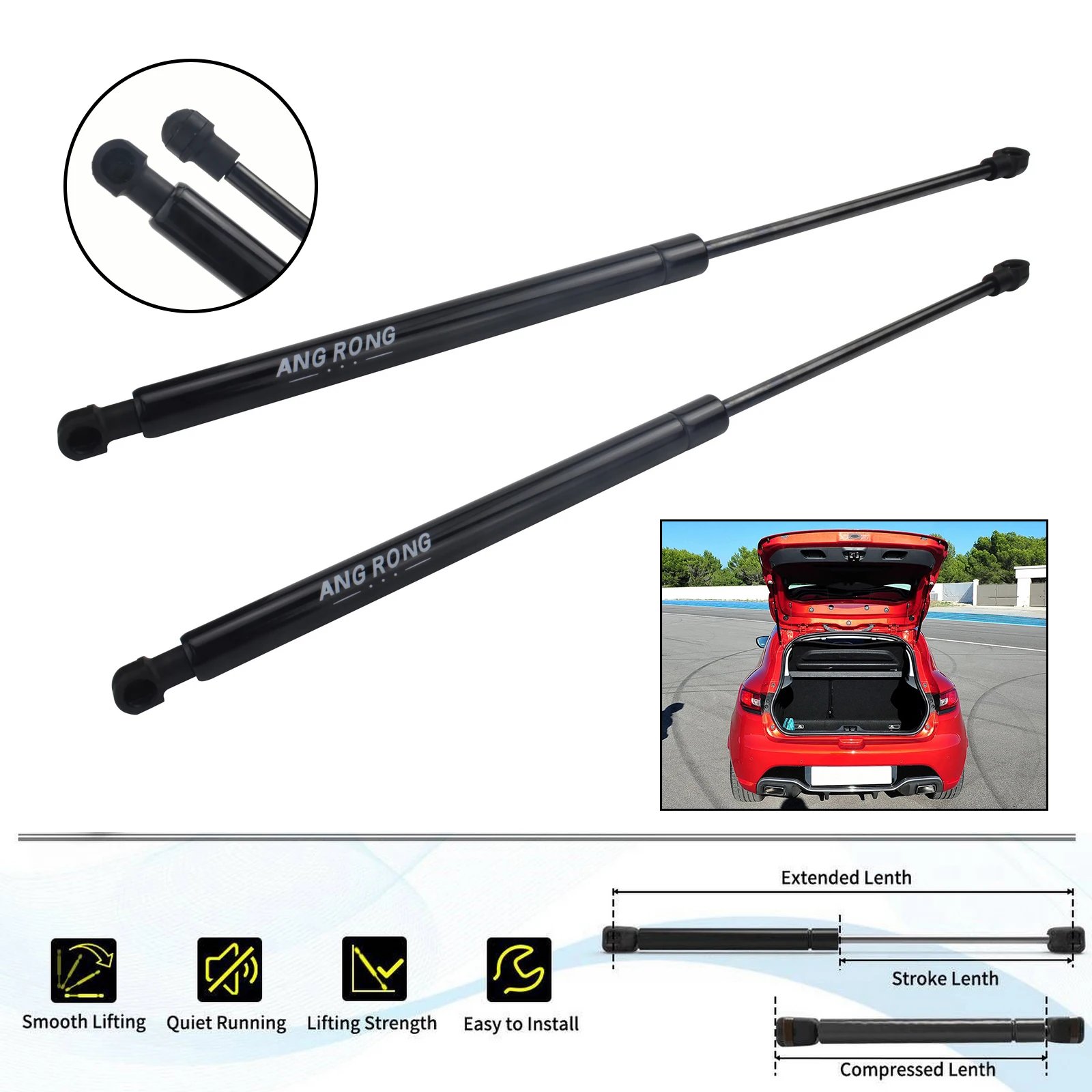 Pair Tailgate Gas Struts Boot Support Fit Renault Clio MK3 Hatchback 2005-2013