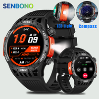 SENBONO Compass Outdoor Sport Smartwatch Bluetooth Call 1.46inch Big HD Screen SOS Call Sleep Monitoring Smart Wtach for Men