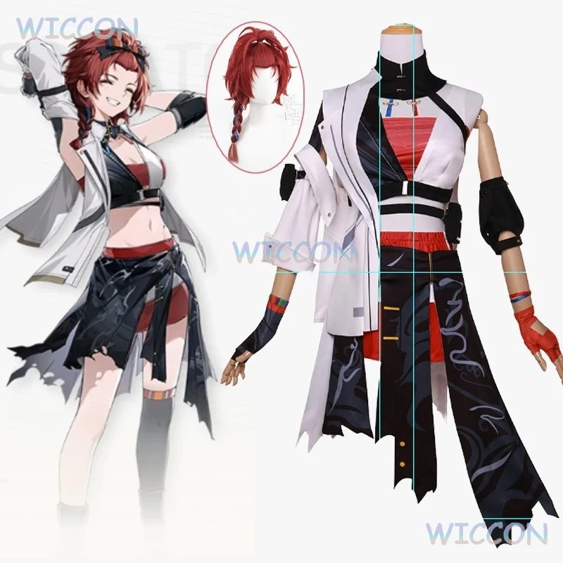 

Chixia Cosplay Costume Adult Women Headwear Skirt Full Set Accessories Game Wuthering Waves Uniform Halloween Outfits