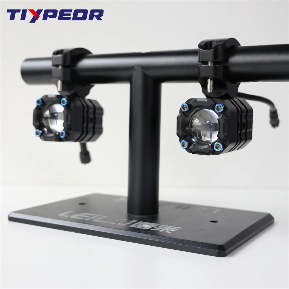 TIYPEOR Super Bright Motorcycle Spotlight Hi/Lo Beam CNC Aluminum Car ATV Auxiliary Headlight Motorcycle Light System Fog Light