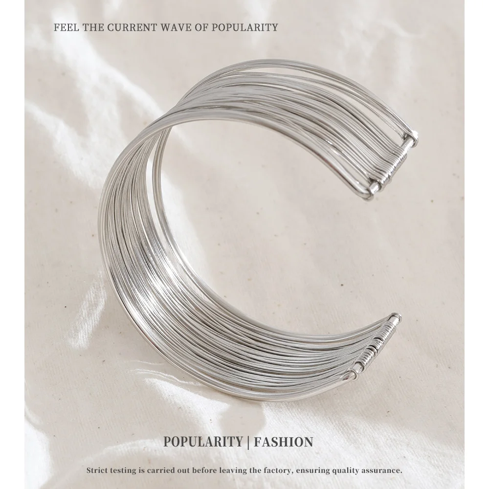 NiNice Stainless Steel Multi Layer Open Bracelet Fashionable Fashion Personalized Jewelry Gift Wholesale