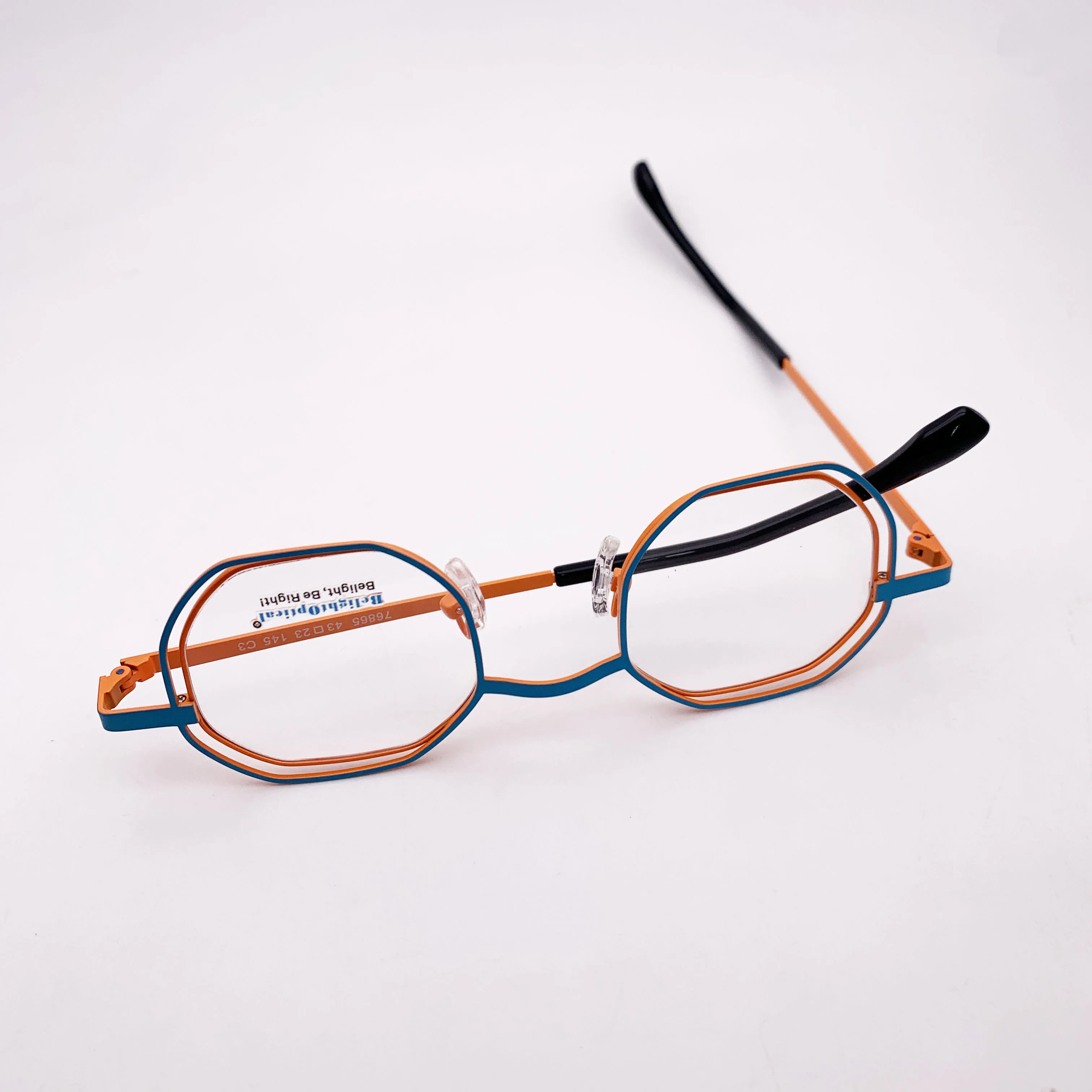 Kacamata Optik Bentuk Pir Dek Ganda Logam Antik Warna-warni Mewah Bingkai Kacamata Lensa Resep Gaya Wanita 76865