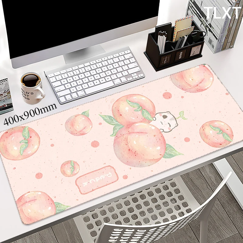 Big Mouse Pad Kawaii Pink Mousepad Office Computer Deskpad Pc Mause Mat Keyboard Table Mats 80x30 Deskmat Cut  Fruit Carpet XXL 