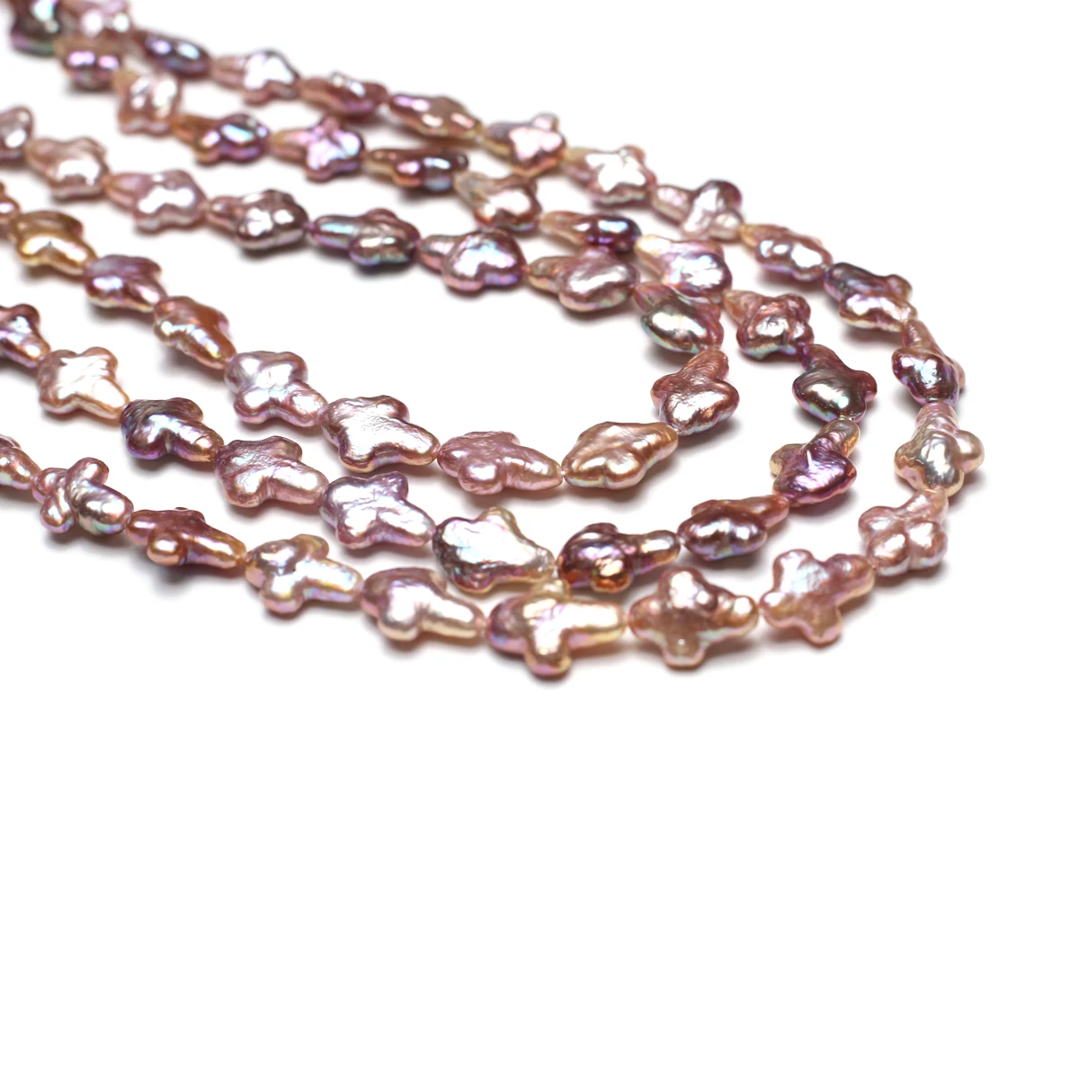 12x16mm Purple Natural Freshwater Pearls Cross Shape Loose Beads for Jewelry Making Supplies DIY Necklace Bracelet Accessories