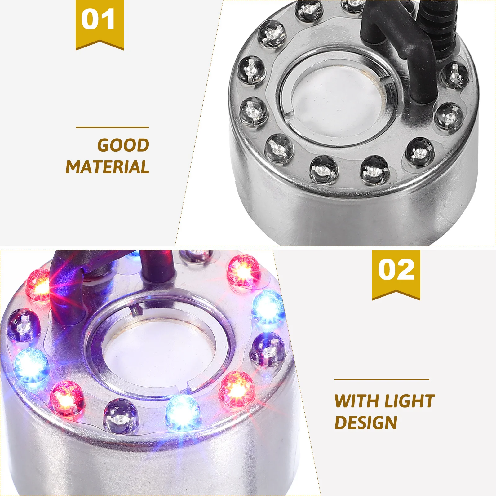 

1Set LED Lamp Fog Maker Mist Maker Spray Head for Fish Tank Pond Rockery Aquarium Romantic Atmosphere Air Humidifier