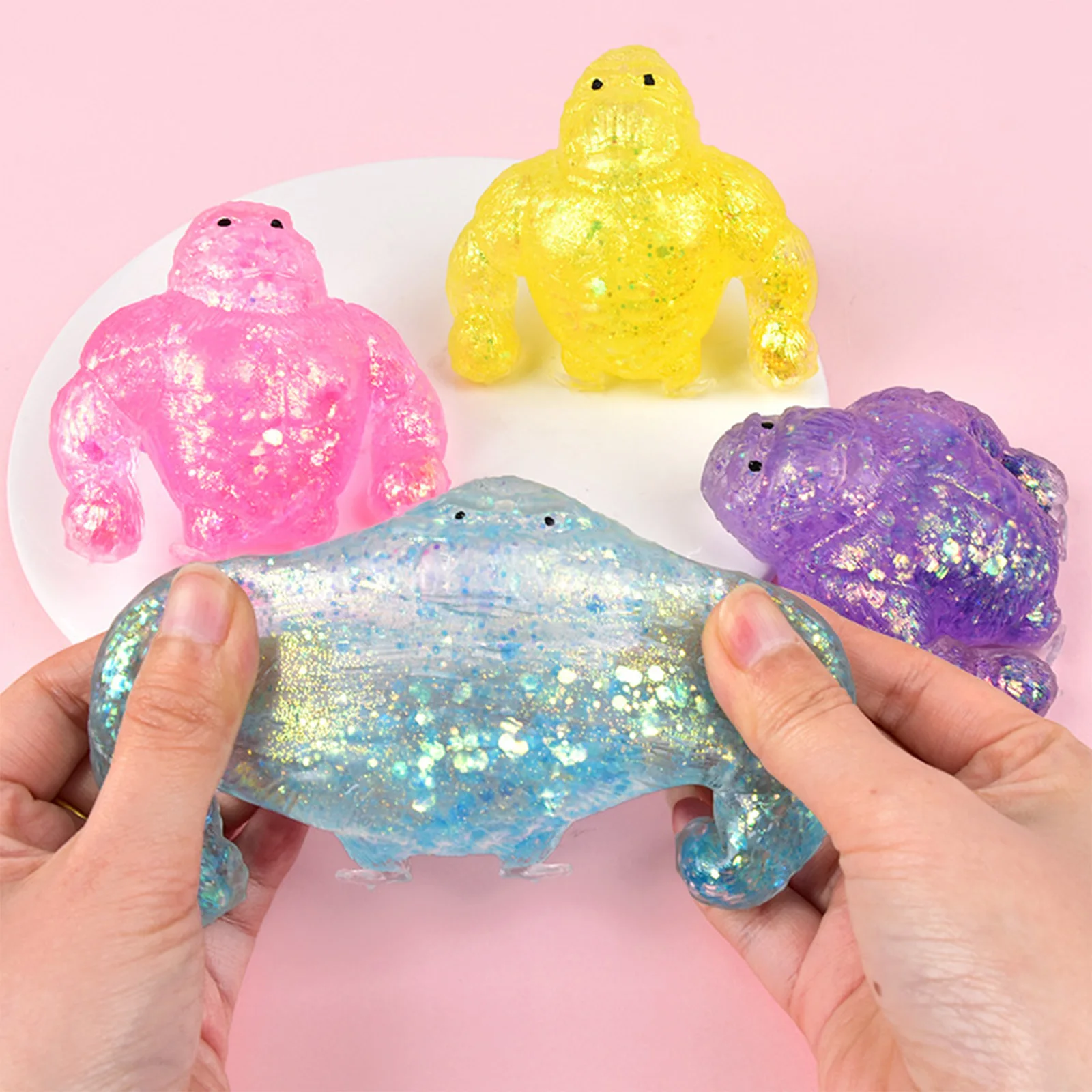 Colorful Gorilla Ball Anti Stress Toys Kids Squishy Toys Things Prank Jokes For Adults Gif Squeeze Relief Anti-stress Kids Funny