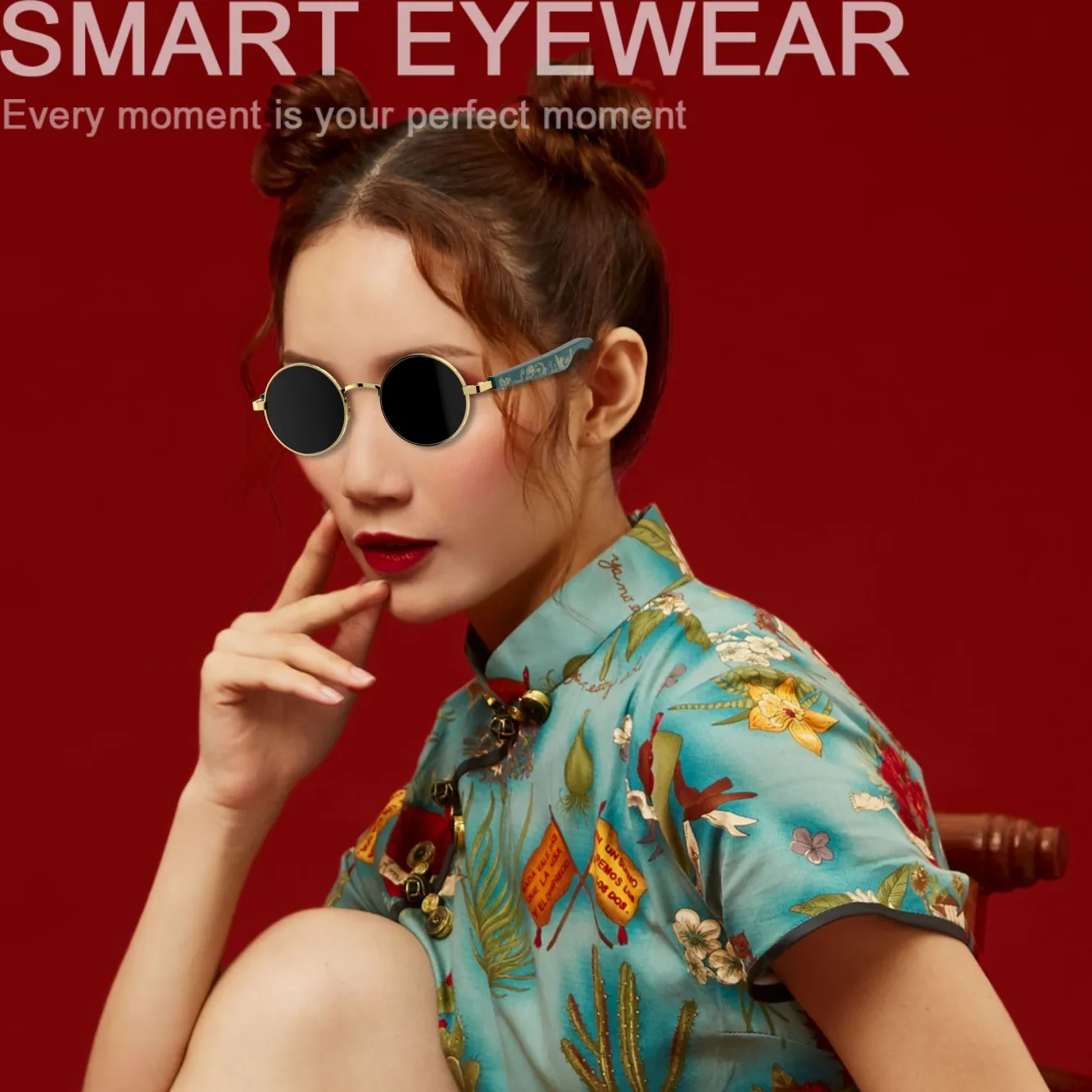 New Women Man Sun Glasses Smart Bluetooth Audio Sports Music Answering Calls Round Decorative Phone for Xiaomi Iphone Samsung