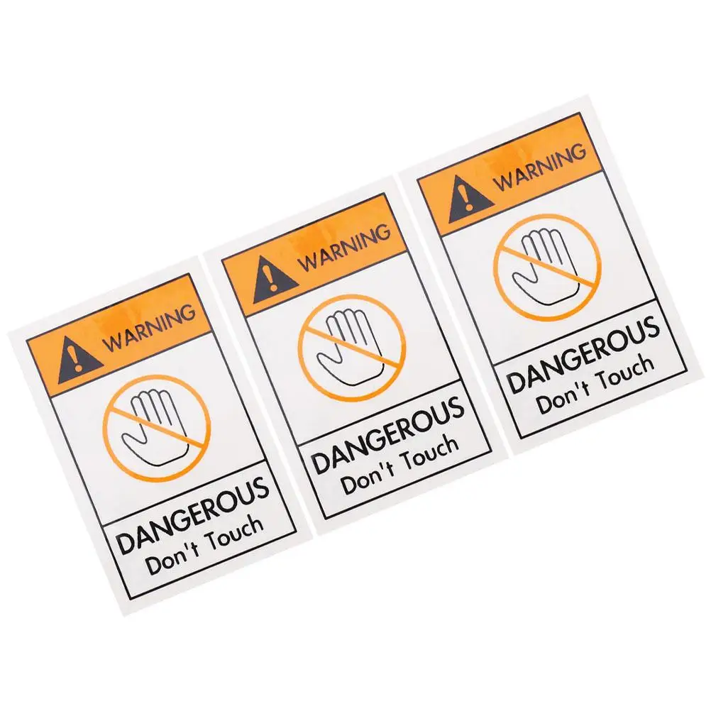 3pcs Safety Warning Labels Do Not Touch Stickers Caution Danger Decal Signs High Visibility Machine Factory Use