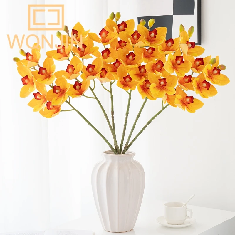 1 Pieza de Flor Artificial, Decoración de Flores de Seda Huilan de 6 Piezas, Decoración para Sala de Estar, Mesa de Comedor, Decoración de Piso, Decoración de Boda