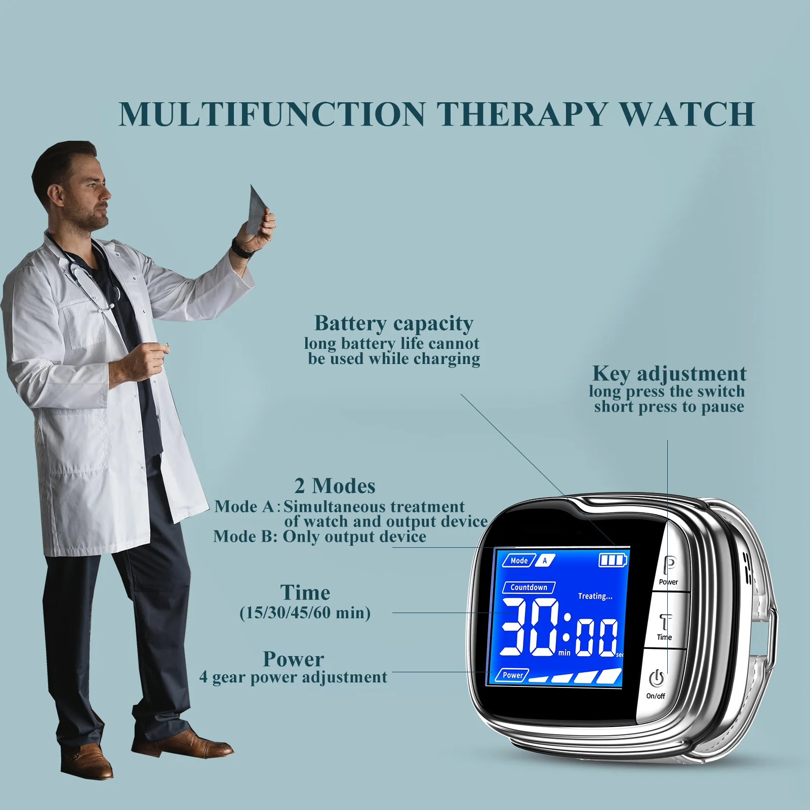 Middle-aged and Elderly Medical Equipment 3-High Laser Therapy Device Watch