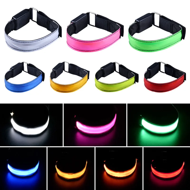 Cycling Luminous Arm Band USB Charging LED Luminous Night Running Armband Bracelet Outdoor Sports Reflective Safety Belt Bicycle