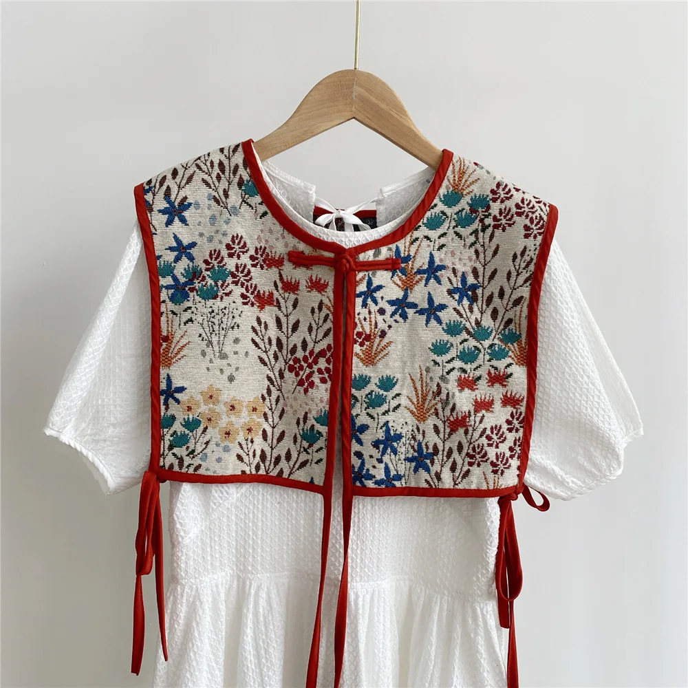 Vests Women Embroidery Lace-up Chic Vintage All-match Casual Korean Fashion Summer Classic Prevalent Waistcoat Harajuku Delicate