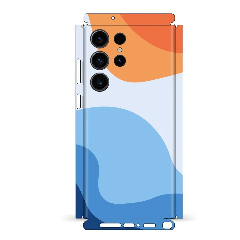 Colorful Mori Simple Color Skin for Samsung galaxy S23 S22 Ultra A52 A52s A14 A54 Back Cover Film Screen Protector Wrap Sticker