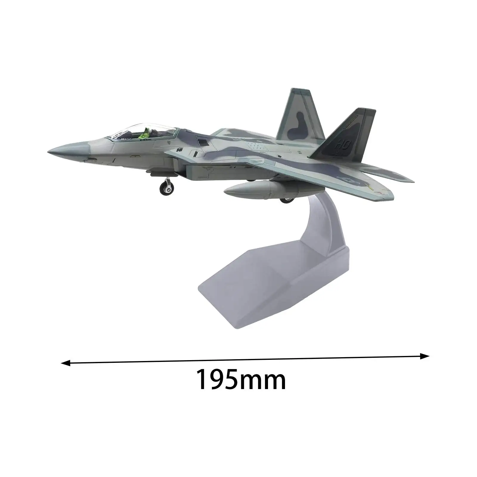 1/100 USA F22 Aircraft Kids Toys Diecast Fighter for Cafes Bookshelf Bedroom