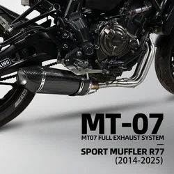 Dla YAMAHA MT07 FZ07 pełny poślizg wylotowy motocykla na przedniej rurze łączącej 51MM podłączyć oryginalną yoshimurę R77