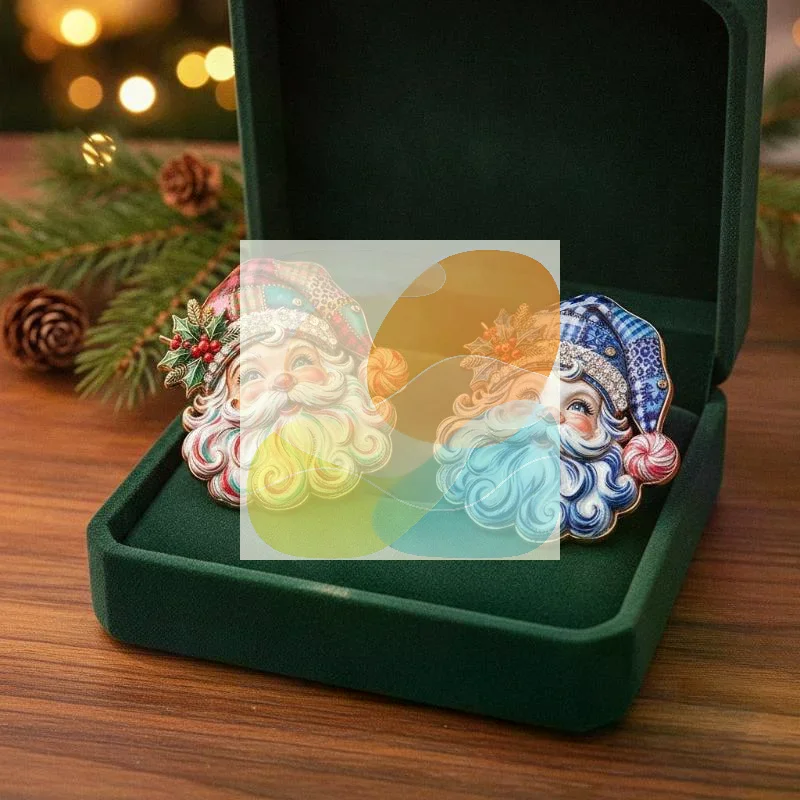 Vibrant Enamel with Shiny Rhinestone, Festive Lapel Pin, Winter Holiday Clothing Ornament for Xmas Party Decor & Holiday Gift
