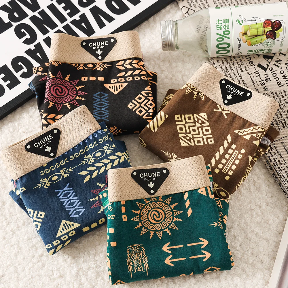 ks/balení 100% bavlněné dámské kalhotky s vintage potiskem, super měkké, hygroskopické, prodyšné, spodní prádlo s vysokým elastickým pasem - náhled 6