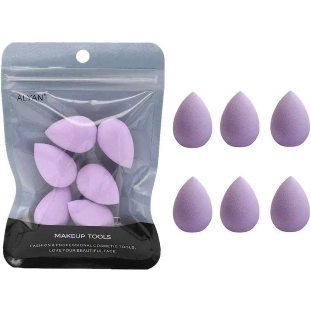 6-piece Purple Mini Makeup Sponge Mini Beauty Sponge Mixed Set, Makeup Mix and Sponge, Facial