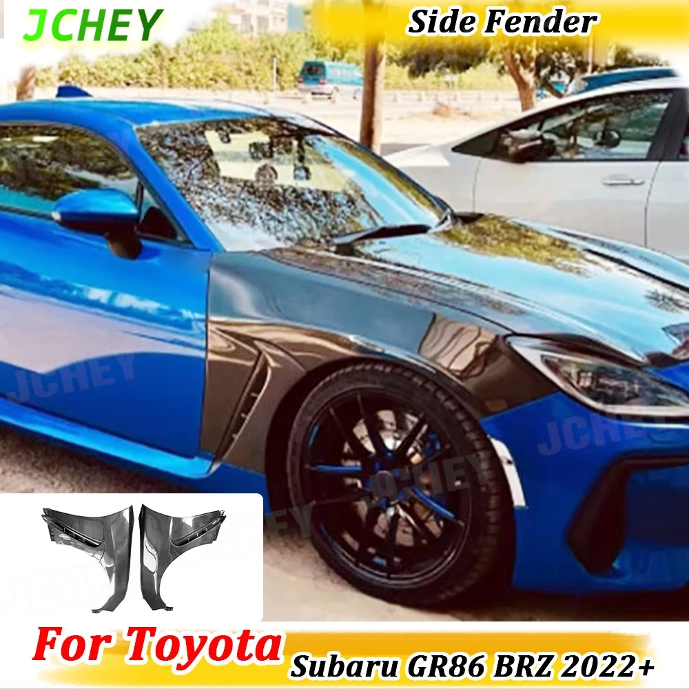 

JCHEY Carbon Fiber Car Front Bumper Side Fender Fin Splitters Spoiler for Toyota Subaru GR86 BRZ 2022+ FRP Body Kits Accessories
