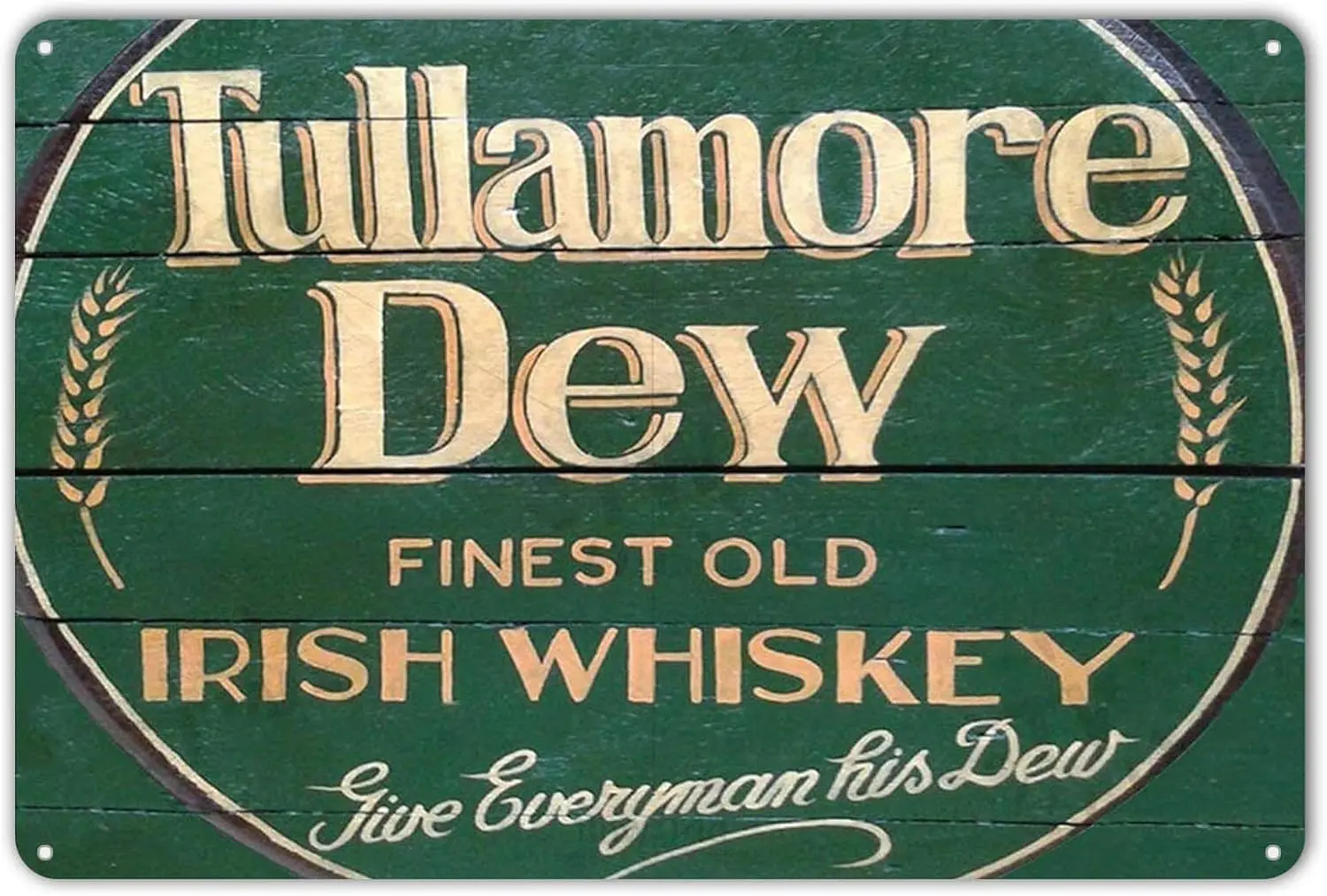 Letrero Metálico Decorativo Retro con el Logotipo de Whisky Irlandés Tullamore Dew, para Bar o Cuarto de Hombre, 8 x 12 Pulgadas