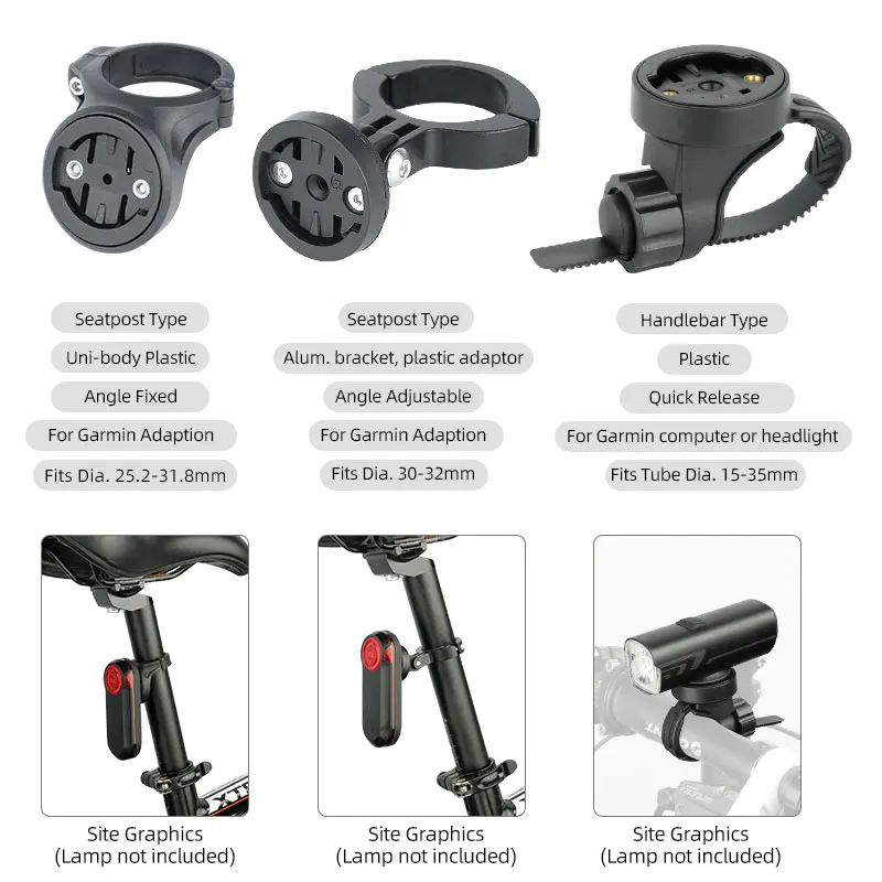 Support de tige de dégager pour éclairage arrière de vélo, pour Magene L508 Bryton R300L Garmin Varia Radar rétroviseur RTLouvriers 515 500, support