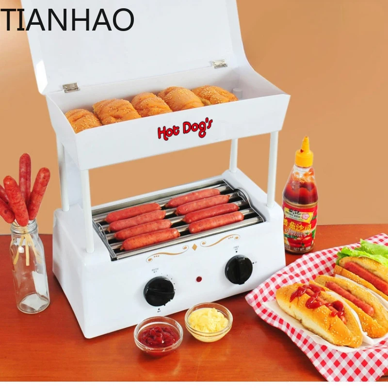 Roast Sausage Machine Household Mini Small Automatic Commercial Hot Dog Grilled Sausage Barbecue Multifunction Machine for Stall