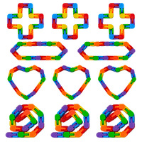 Variable 24 Sections Chain Puzzle Decompression Toy Decompression Track Folding Development Intellectual Toy Children's  Gift