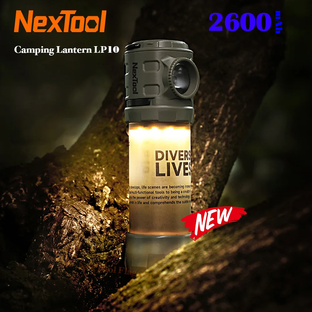 NexTool Camping Lantern 2600mah 9.49Wh Tents Lamp Type-C Rechargeable Portable Camping Lights Outdoor Hiking Night Hanging Lamp