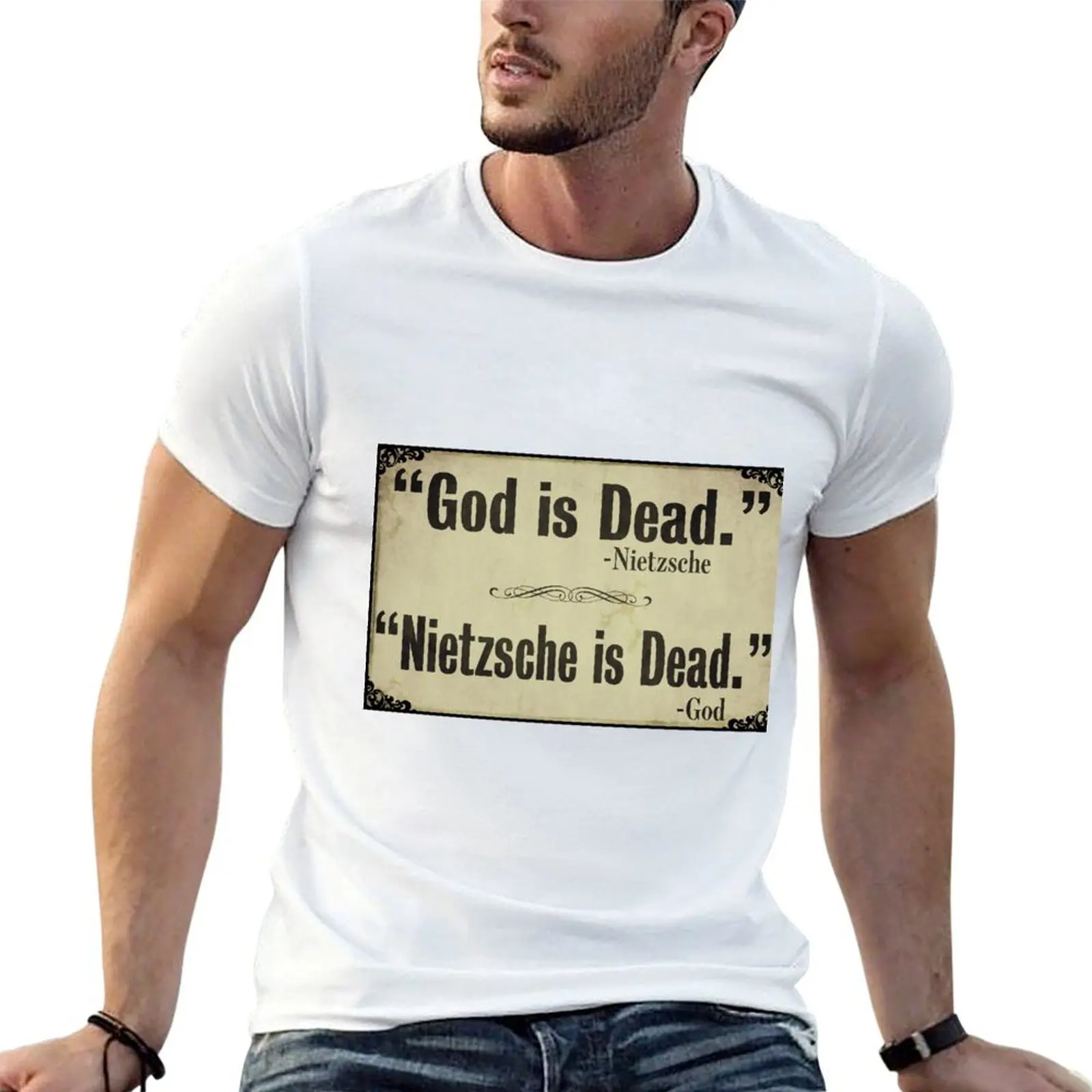 

God is Dead Nietzsche is Dead Newspaper T-Shirt t shirt man casual g man t shirts for men T-Shirt