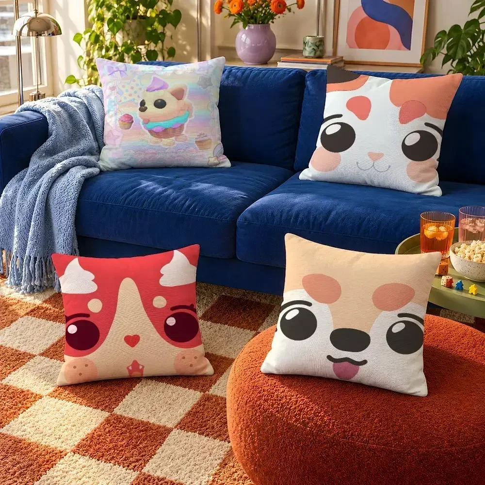 Game Adopt Me Mega Neon Shadow Dragon Cushion Cover Throw Pillow Soft Short Plush Cozy Durable Colorfast Sofa Bedroom Home Decor