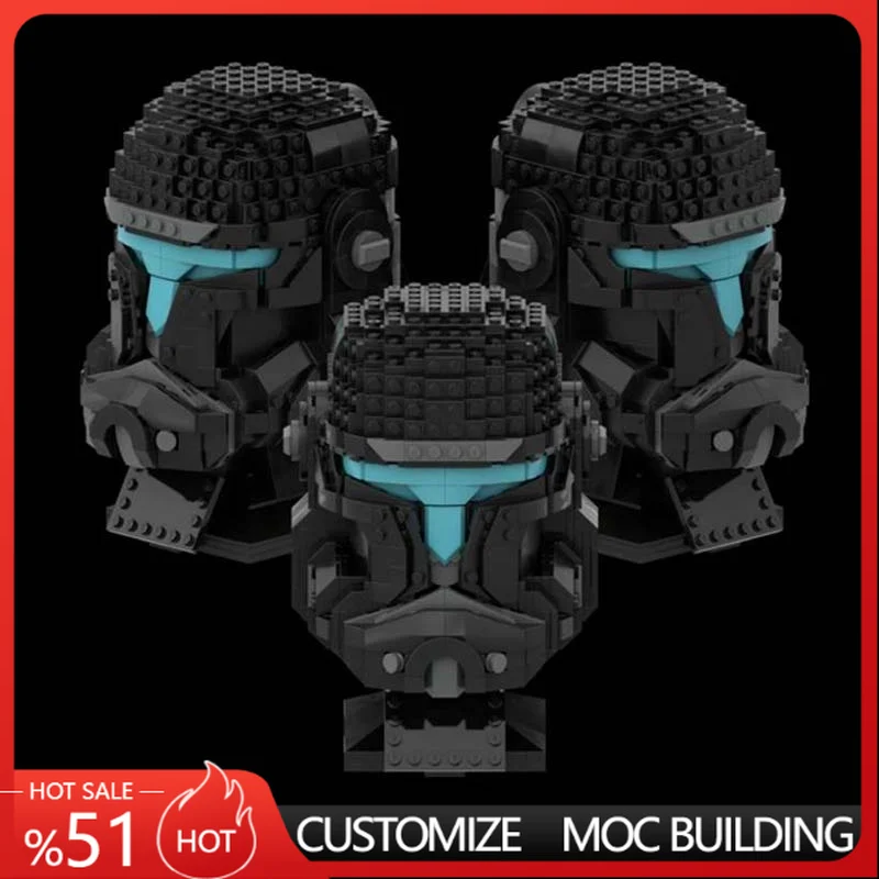 

842Parts Trooper Helmet MOC Model Custom Building Blocks DIY Assembly Educational Toy Birthday Gift For Boys Collection Display