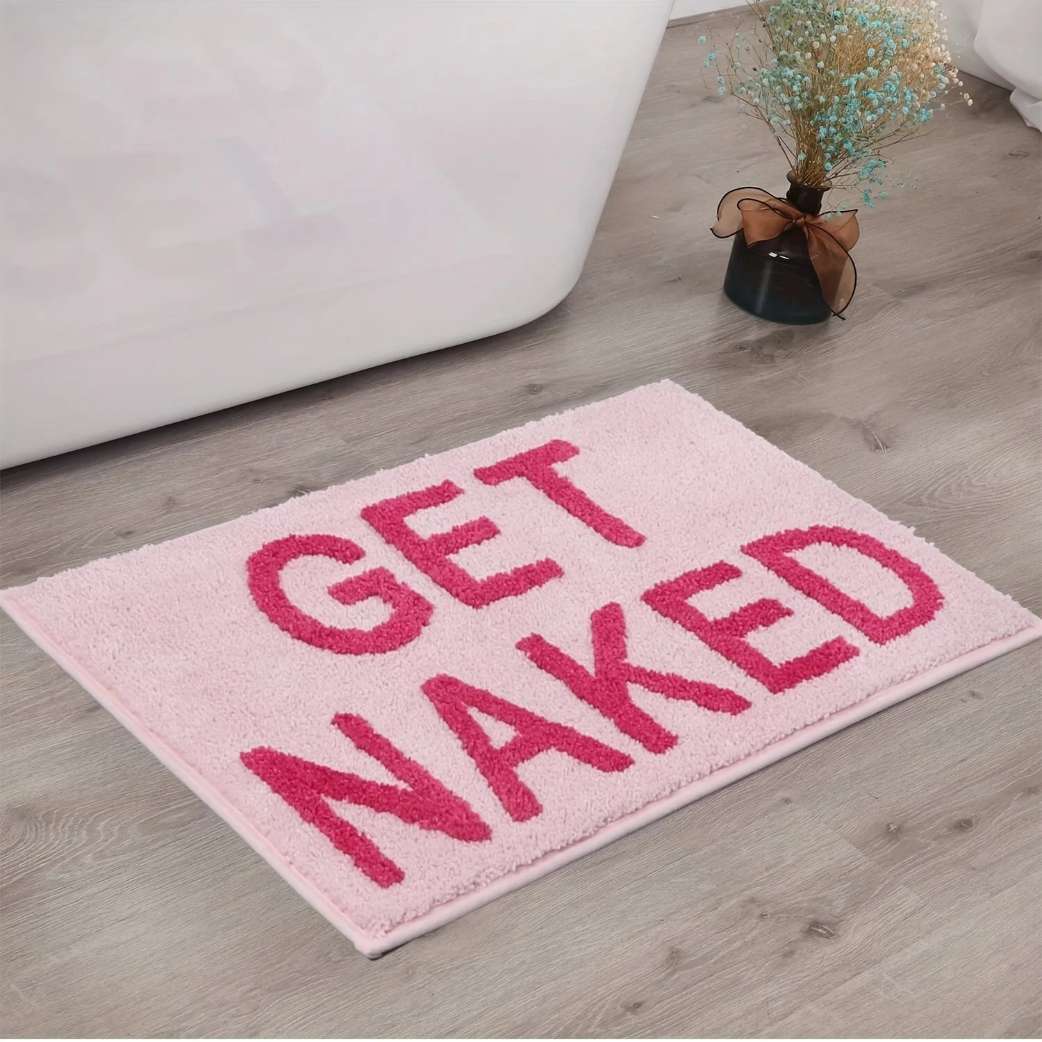 English Get Naked Bath Mat Soft Tufted Cute Bathroom Rugs Bathtub Mat Entrance Doormat Living Room Apartment Home Decor Carpet